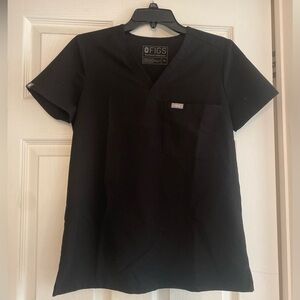 Figs Black Catarina one pocket scrub top